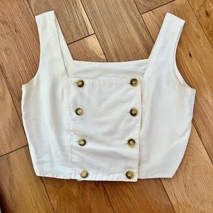 Vintage cream button up top